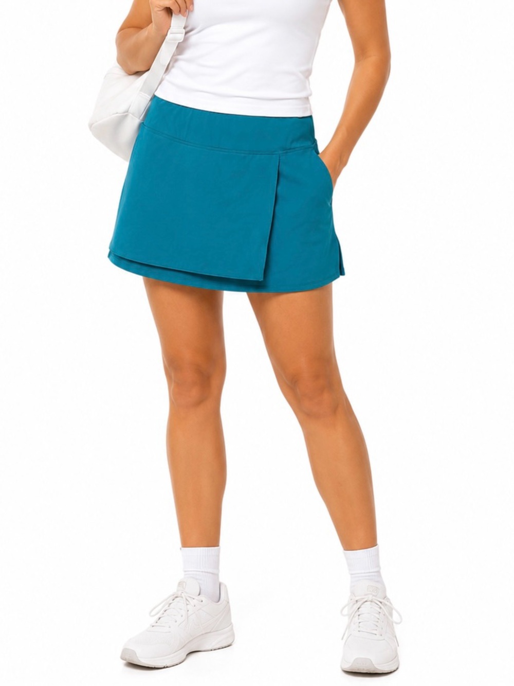 Tommy Bahama Golf & Tennis activewear teal wrap skort stretch elastic size S